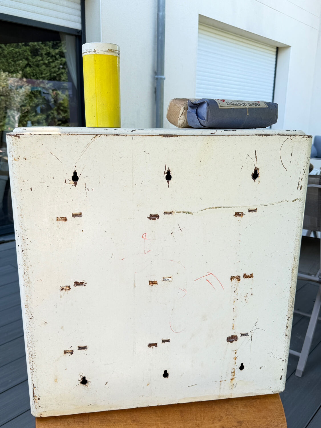 Vintage white metal medicine cabinet