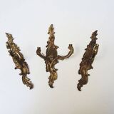 3 Old Louis XV Style Sconces in Brass