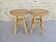 Paire de tabourets en bois et rotin, vers 1960