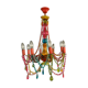 Lustre baroque moderniste en verre et thermoformé multicolore vers 1980