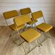 Set of 4 vintage Lafuma CHANTAZUR folding chairs from the 70s in mustard.