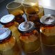7 Vintage Mouth Blown Amber Stemmed Glasses