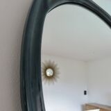 Art Nouveau mirror in blue enamelled cast iron in the style of Hector Guimard.