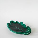 Large earthenware catchall, "Leaf" model, green, design, 1970.