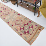 3x11 pale orange turkish vintage runner rug 75x332cm
