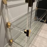 Console shelf in plexiglass and glass