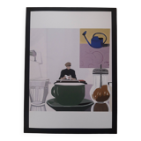 Eating a Book in a Café, contemporary art