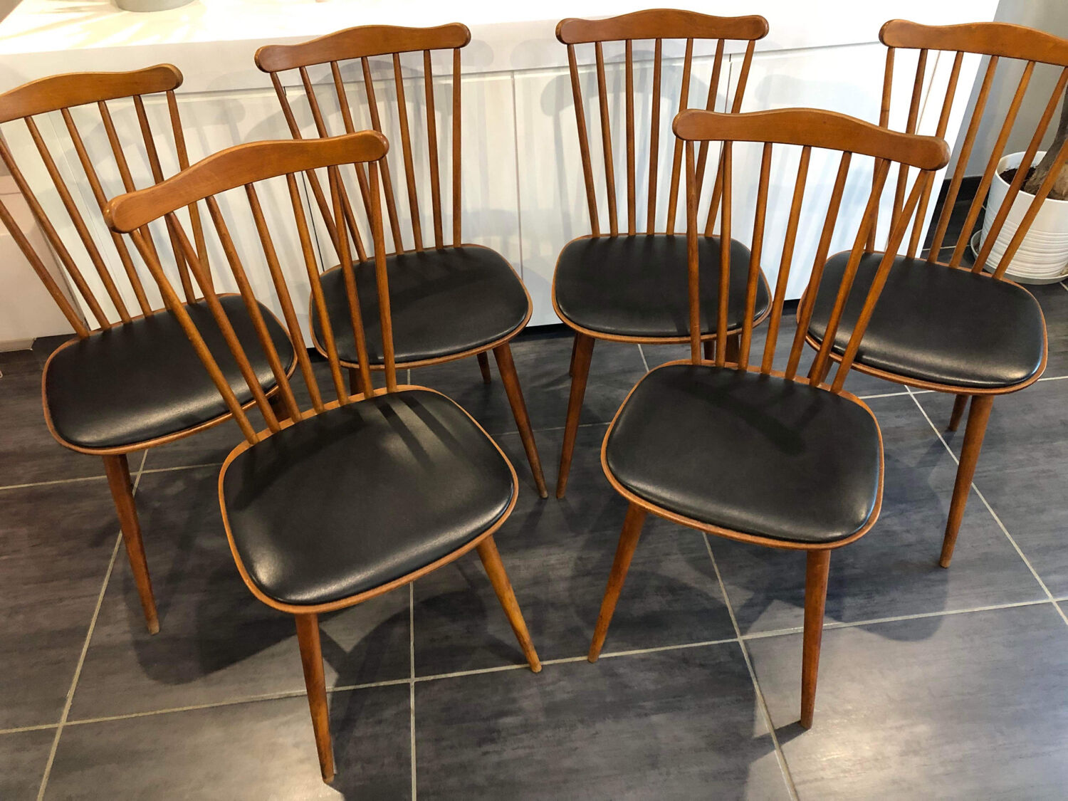 Set of 6 Baumann Menuet chairs, vintage, 1970s