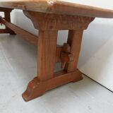 Brutalist oak bench  sidetable