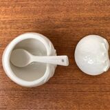 Vintage German porcelain jam pot with lid and spoon from Krömer Porzellan, 1970s, set of 2.