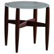 Teak and glass side table, mid-century Danish design, made in the 1960s.