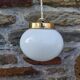 Set of 3 hanging lamps in opaline, Art Deco