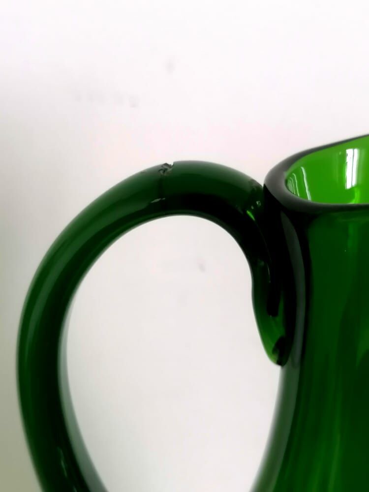 Duo of vintage Empoli glass decanters