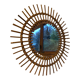 Vintage rattan sun mirror 60s