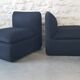 Pair of vintage black armchairs