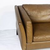 1970s brown leather sofa by Vejen Polstermøbelfabrik