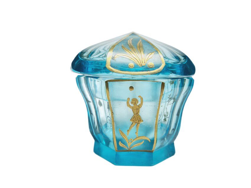 Biedermeier candy dish from Moser, Bohemia, 1890s