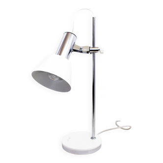 Lampe de bureau vintage en métal blanc