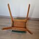 Scandinavian chair vintage beech and green vinyl