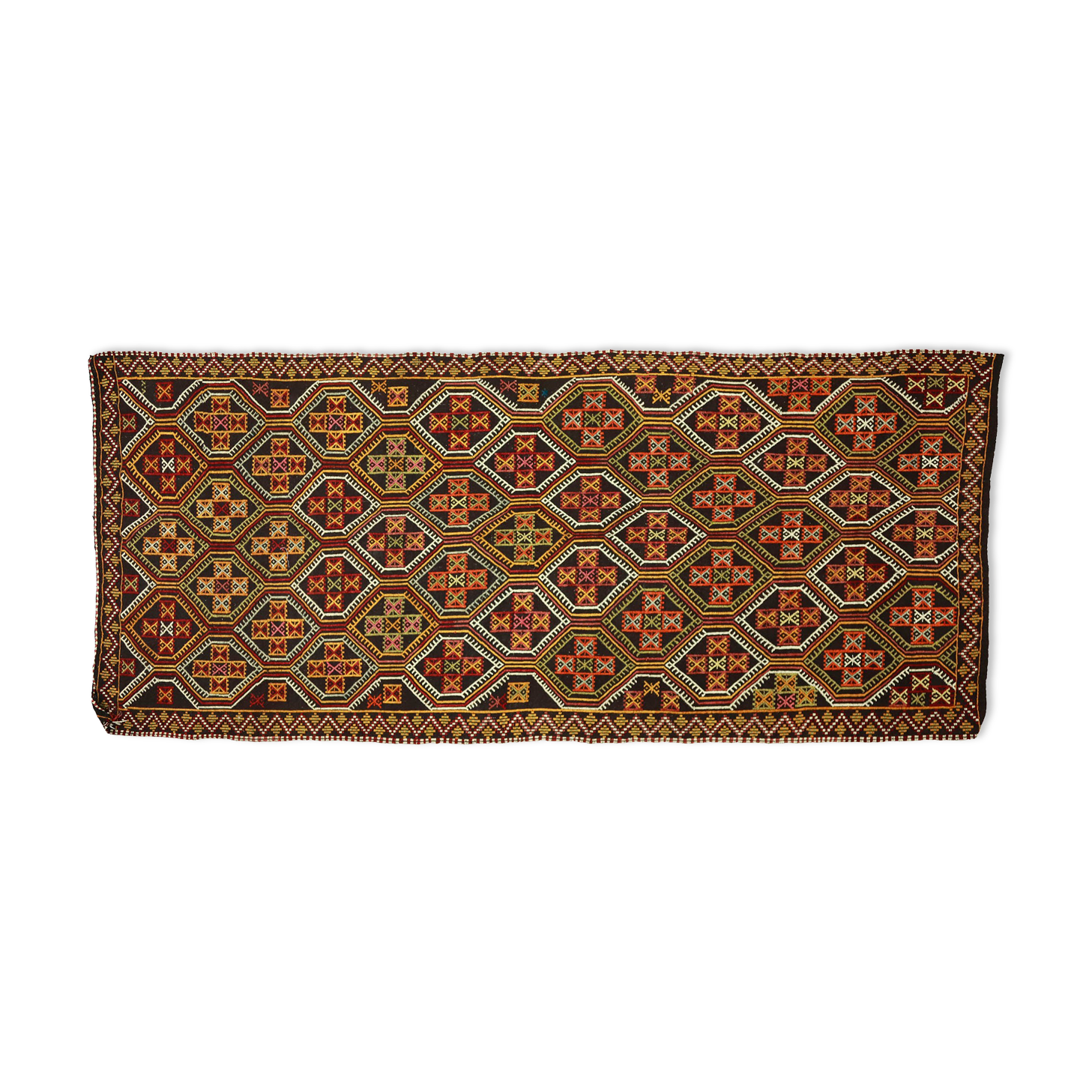 Anatolian handmade kilim rug 350 cm x 151 cm