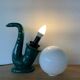 1980s Saxophone Lamp Vintage Ceramic Globe Jazz