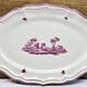 Ancien plat rond Gien modèle Paysages roses 1938 1960