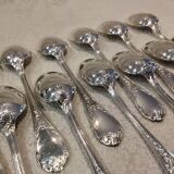 12 silver-plated dessert forks by Christofle Marly, 18.8cm