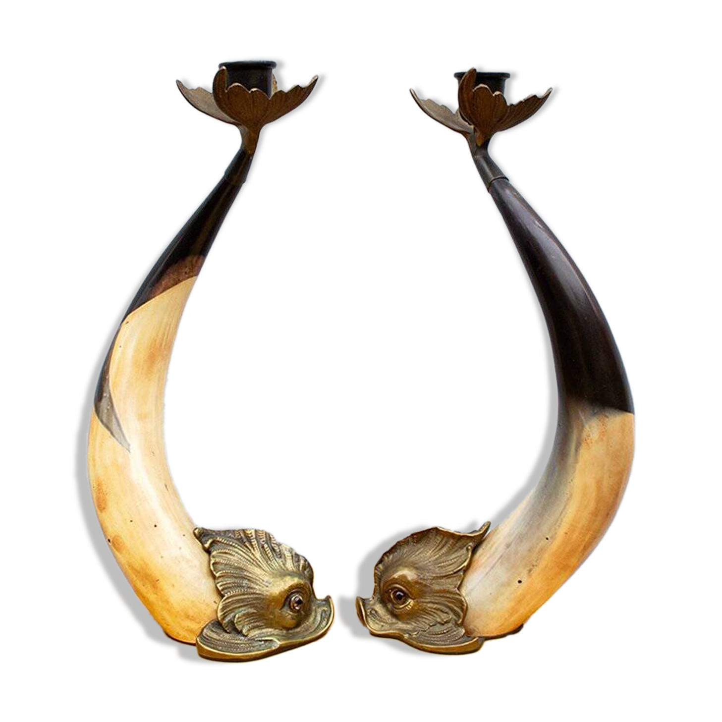 Portacandele a forma di pesce di Hauy Pouigo, Firenze, Italia, anni '70, set of 2