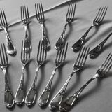 12 silver-plated dessert forks by Félix Frères