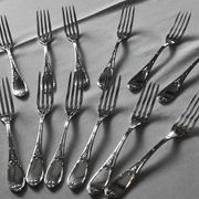 12 silver-plated dessert forks by Félix Frères