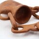 Hanging wooden amphora vase, 70s bohemian decor.
