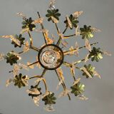 Louis XV style cage chandelier in gilded bronze decorated with tassels circa 1920