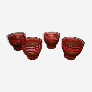 Pink liqueur glasses