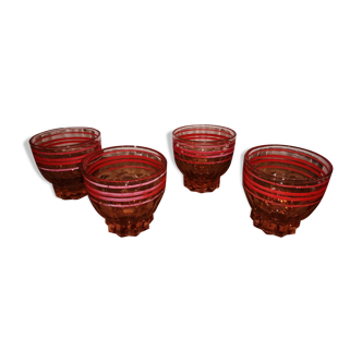 Pink liqueur glasses