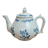 Antique glazed stoneware teapot with blue decoration – Saint-Uzé spirit