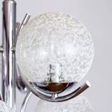 Chandelier in glass and chrome metal 1970