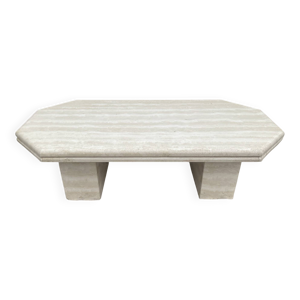 Table basse vintage en - travertin