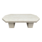 Table basse vintage en travertin années 70