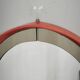1970s Italian Space Age Red Lacquer and Smoked Glass Round Mirror