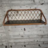Vintage rattan wall shelf