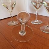 Set of 4 Blown Glass Bistro Glasses with Red Rim