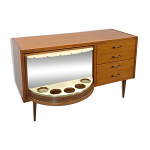 Buffet, meuble bar en bois laqué, 1950-60