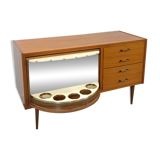 Fineer dressoir met draaibare bar en lades, barkast