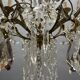 Large Florentine Tole Chandelier with Murano Glass Flowers, Italy, 195
