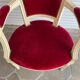 PAIR OF LOUIS XVI STYLE CABRIOLET ARMCHAIRS IN STUDDED RED VELVET FABRIC