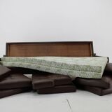 Design Leather Folding Sofa by Arch. Spicka, 1970s, Czechoslovakia