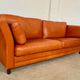 Vintage retro Danish 3 person cognac leather sofa