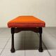 Colourful wooden bench with fabric, 1960s