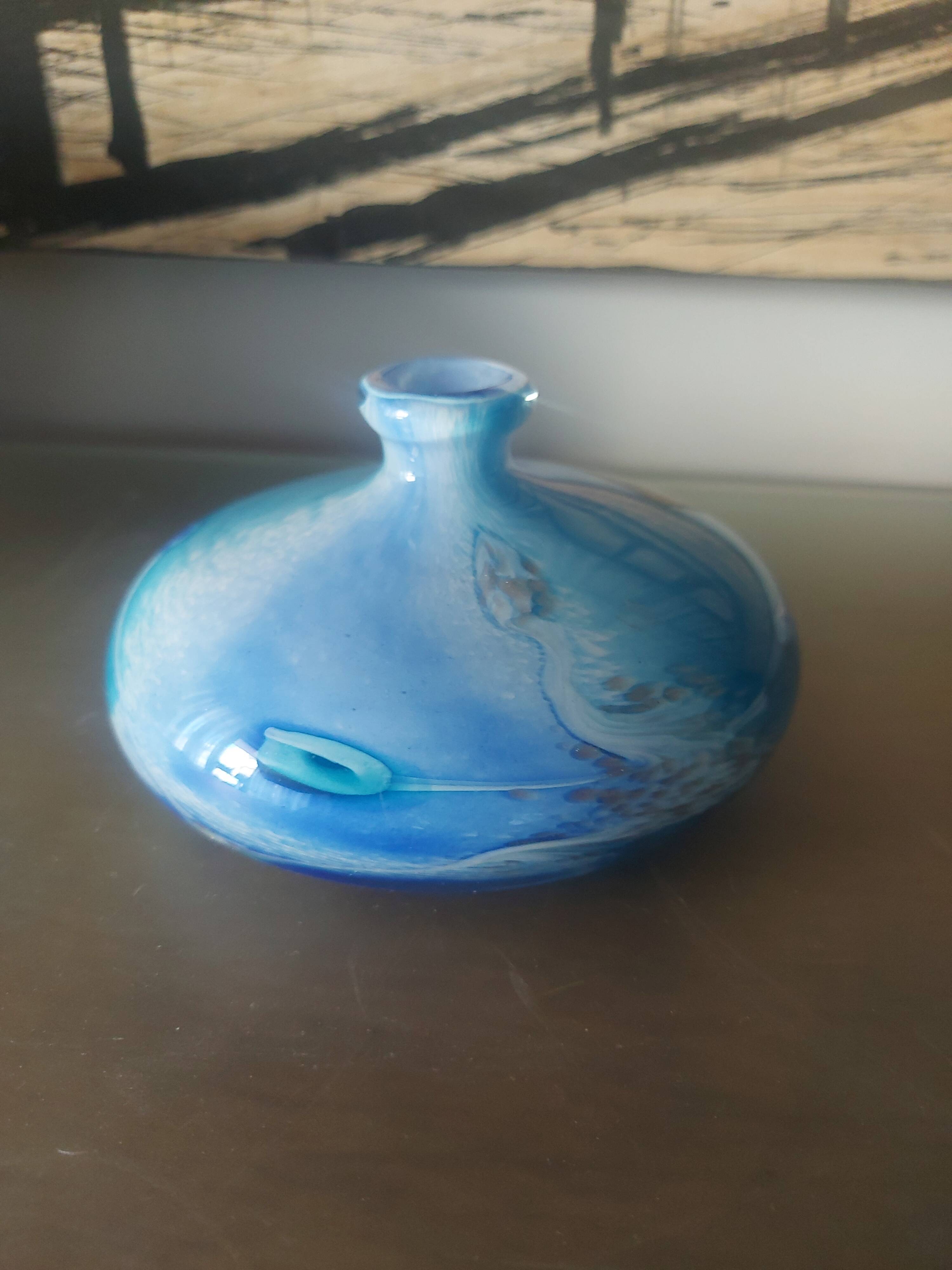 Biot souflé glass vase , Jean Michel Operto