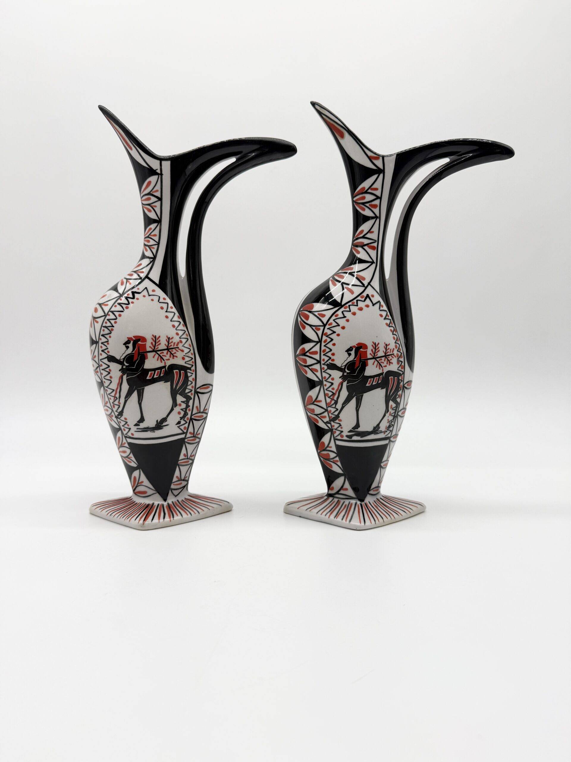 Pair of "zoomorphic" vases – ceramic, Italy, 1960s